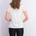 Market & Spruce  White Geometric Lace Short Sleeve Top Photo 2