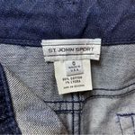 St. John SPORT Double Front Slit Mini Denim Skirt Dark Wash Navy/Black Sz Small Photo 1