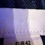 H&M Women's Size 10 Blue Denim Midi Skirt with Front Slit Casual Photo 4