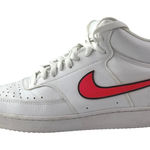 Nike Court Vision Women's White Red Leather Lace Up Mid Top Athletic Sneakers 10 Photo 0