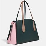 Coach Lora Carryall tote Colorblock in Pewter/Pine Green Aurora Multi Leather Photo 5