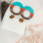 Camila Coelho  wood &‎ Resin Hoop Earrings Photo 1