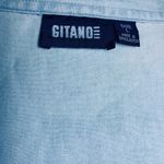 ⭐️Vintage 80’s GITANO Floral Denim Button Down Top Blue Size L Photo 6