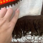 Vintage 70s knit striped zip up sweater vest with fringe Size L Photo 4