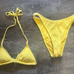 Aerie  Sunny Yellow Triangle Bikini Set Photo 0
