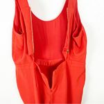 Trina Turk Golda Orange Tomato Front Pleated Pants Side Pockets Jumpsuit Size 12 Photo 4