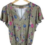 Lane Bryant Floral Mini Dress Plus Size 18/20 Green V-Neck Boho Cottagecore Photo 1