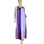 New York & Co. PURPLE STRIPED CHIFFON OVERLAY TENT DRESS NWT (XL) Photo 5