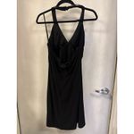 Black Halter Dress Embellished Neckline Party Cocktail Sleeveless Mini Cosima Size 12 Photo 3