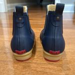 Chooka Chelsea Fur-Lined Slip On Navy Ankle Rain Boots Photo 3