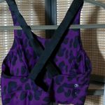 Savvi Geo Bra Animal Print on Purple and Black Cross Strapped Sports Bra Photo 3