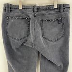 Harley Davidson Womens Dark Grey Black Moto Biker Studded Mid Rise Skinny Jeans Photo 6