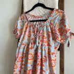 SheIn NWOT  blue, yellow, orange & pink colorful floral print cap sleeve dress Photo 1