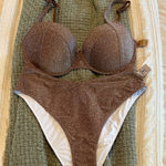 PINK - Victoria's Secret Victoria’s Secret Pink Chocolate Brown Glitter Bikini Set NWT‎ Photo 0