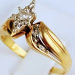 10k Solid Gold Diamond Engagement Ring Lovely Simple Design Photo 0