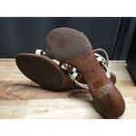 Tory Burch Kailey Bow Kitten Heels Women's 7 Tan Leather Open Toe Slingback Photo 4