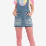 Hot Topic  Distressed Denim Skirt Overall Jumper Skirtall Size Small NWT Photo 1