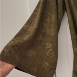 ZARA  NWT floral jacquard khaki green mini dress long sleeve Front knot with ties Photo 6