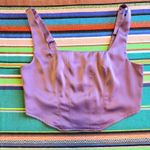 Wild Fable Satin Cropped Corset Top with Square Neck in Lilac Purple size Medium Photo 3