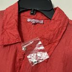 Calypso St. Barth NWOT  100% silk coral pearl button down crinkle shirt blouse M Photo 1