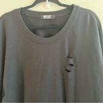 Jolie & Joy Sweatshirt Black Distressed Oversized Scoop Neck Top Sz 2X EUC Photo 2