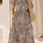 Anthropologie NWT Somerset Maxi in Chocolate Leopard Cotton Dress L Photo 0