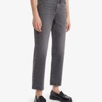 Levi's LEVI’S Ribcage Straight Ankle Length Gray Wash Denim Jeans‎ Button Fly Size 32 Photo 1