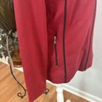 Chico's Weekends By 1 Long Sleeve Zip Jacket Pockets Black Trim Red High Neck Photo 5