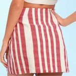 Free People  Its A Wrap Tuscany Mini Skirt with Red White Stripes Size Large NWT Photo 3