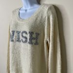 LC Lauren Conrad Cream WISH Fuzzy Sweater Medium Photo 1