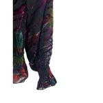 NYgard Sheer Velvet Burnout On/Off Shoulder Bishop Sleeve Tropical Floral Top XL Photo 4