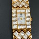 Solitaire Vintage Jeweled Link Square Face Watch Photo 5