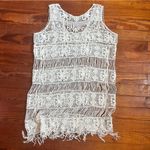 Finn and Clover Cream Crochet Fringe coverup Dress Photo 2