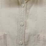 FatFace  Ivory Embroidered Long Sleeve Buttonup Rodeo Cowgirl Peasant XS/S Photo 3