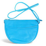 Ili New York Blue Leather RFID Crossbody Bag Small Zip Top Travel Purse Photo 0