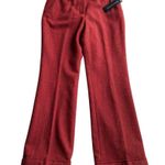 Anne Klein 2Pc Pant Suit Blazer Jacket Faux Fur Wool Blend Red Orange Size 8 NWT Photo 12