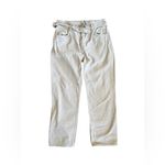 Reformation  Cynthia Belted High Rise Straight Jeans Ivory Cream Photo 6