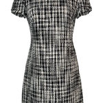 Kate Spade  Boucle Tweed Sheath Dress Women's 4 Fringe Lined Black White Textured Photo 0