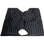 ASTR the Label Mara Black Pinstripe Strapless Cropped Wide Leg Jumpsuit Bow Sz L Size L Photo 3