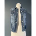 Maurice's  distressed blue denim Stretch Vest Women medium sleeveless pockets Photo 4