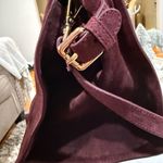 Elegant Burgundy Suede Handbag Brown Photo 11