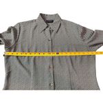 CRAZY HORSE Green Black Herringbone Semi Sheer Bow Tie Long Sleeve Top 10 Photo 6