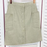 Vintage Coca Cola Snap Front Side Cargo Pocket Denim A Line Skirt Khaki‎ 6 XS Green Photo 0