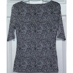 Cable & Gauge  Women's Black Gray Animal Print Short Sleeve Blouse Size S‎ Photo 1