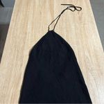 Free People  Beach Black Halter Neck Knit Sweater Coverup Dress Cotton Blend S Photo 2