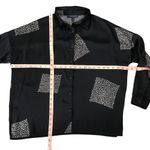 Grade & Gather Geo Satin Shirt Women S Black Oversize Normcore Boho Whimsygoth Photo 12