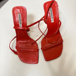 Topshop Red Leather Strappy Heels – EU 38 / US 7.5 Photo 4