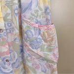 Vintage Herbcraft Pastel Floral Pearl Snap Front House Dress Robe Medium Pink Photo 5