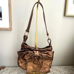YSL Yves Saint Laurent Rive Gauche Metallic Bronze Leather Bow Shoulder Bag Photo 1