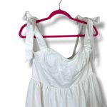 Lulus NWOT Tier-ly Delightful White Tie-Strap Tiered Bustier Mini Dress Large Photo 3